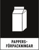Stiliserad pappersförpackning, svartvit