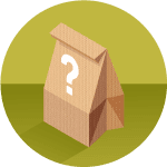 Illustration på en påse med ett frågetecken på.