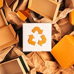 Olika pappersförpackningar sedda uppifrån